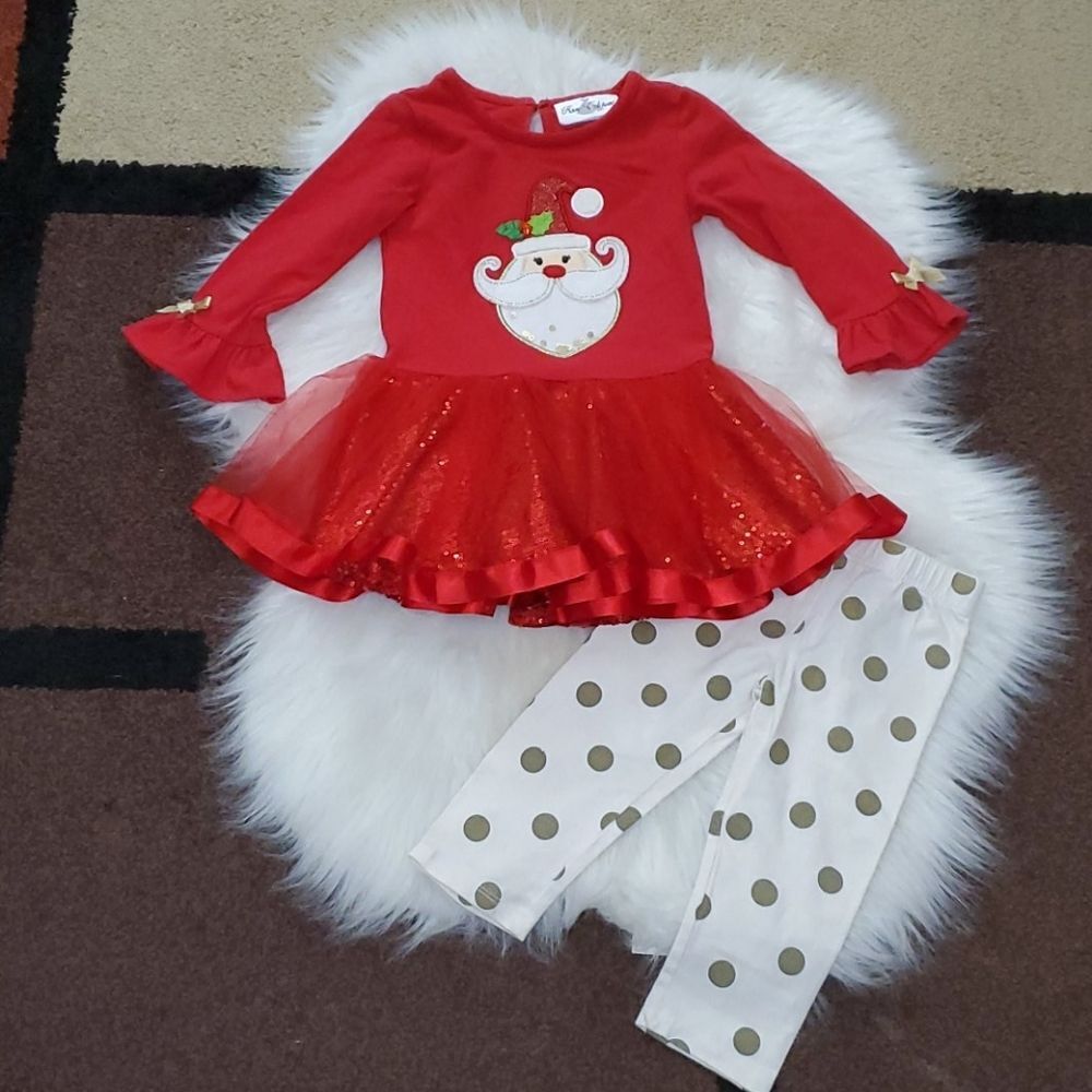 Girls Rare Editions Christmas matching set 18M